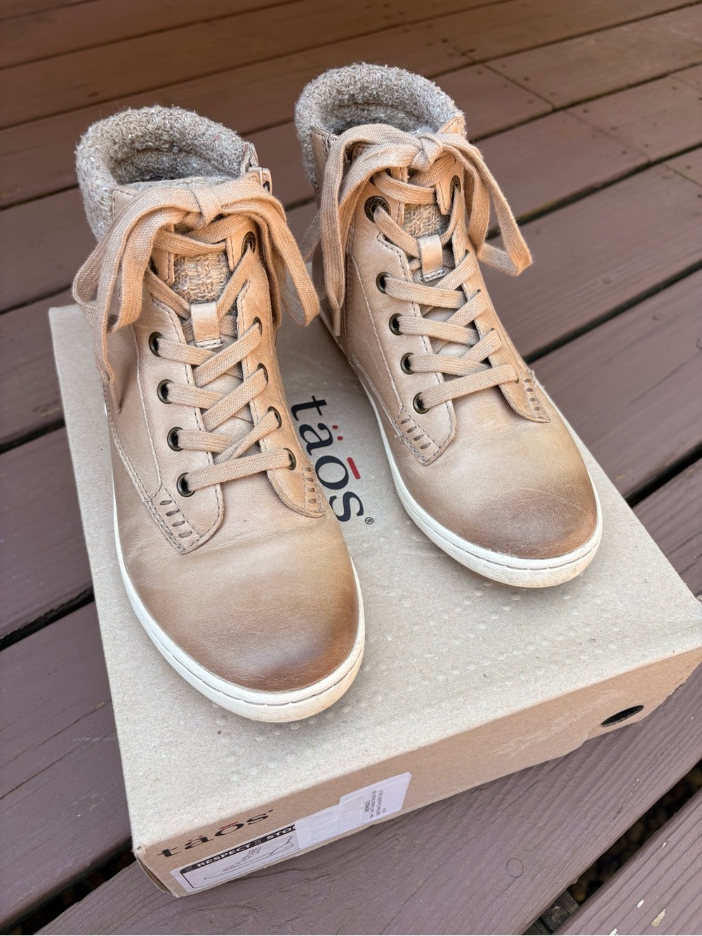 Taos Footwear Lace-Up Leather High Top Sneaker Boot